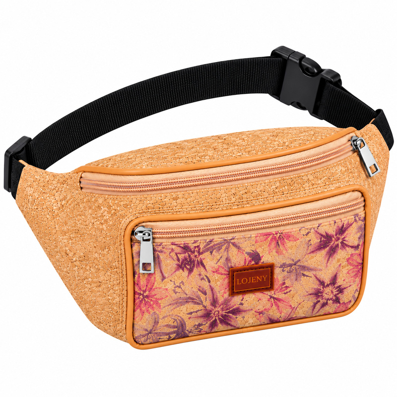 7205 Lillies Cork Bumbag with Front Zipped Pocket (New) (image for) 7205 Lillies Cork Bumbag with Front Zipped Pocket (New)